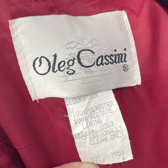 Vintage 90s Oleg Cassini Maroon Satin Formal Gown - Picture 10 of 10